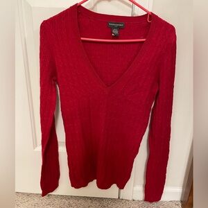 Banana Republic Cableknit V-neck Angora sweater